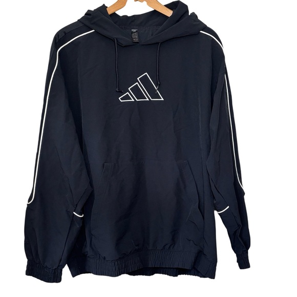 Adidas Harden Cross Up pullover Hoodie. Black with White accent. Men’s large. - Picture 1 of 6